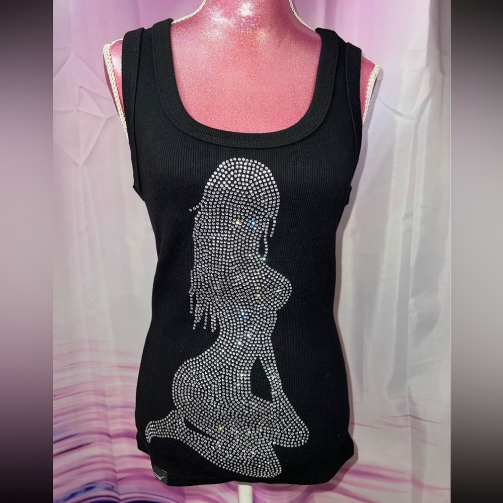 BRAND NEW named collective bling rhinestone tank top